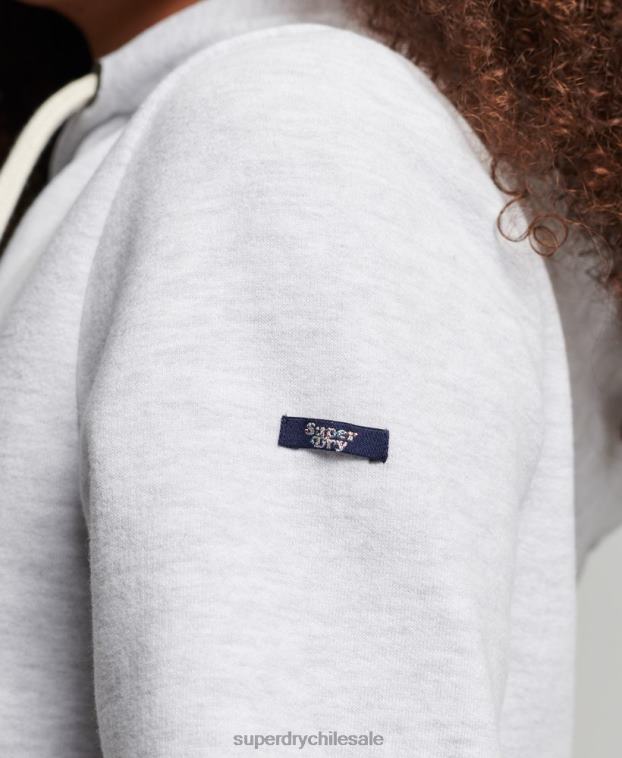 mujer Superdry gris claro sudadera vintage con capucha y arcoíris 2R68Z2207