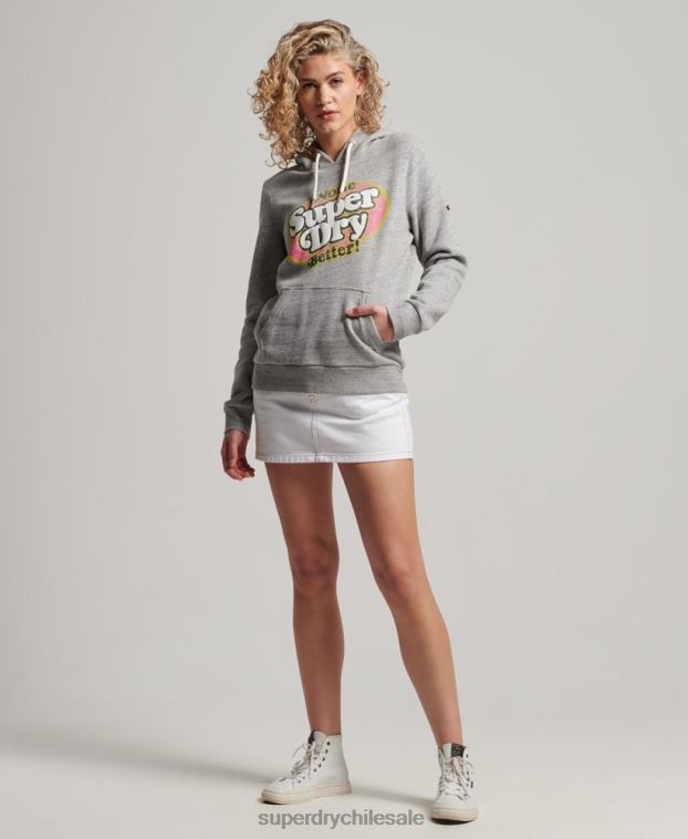 mujer Superdry gris cooper sudadera con capucha clásica 2R68Z2224