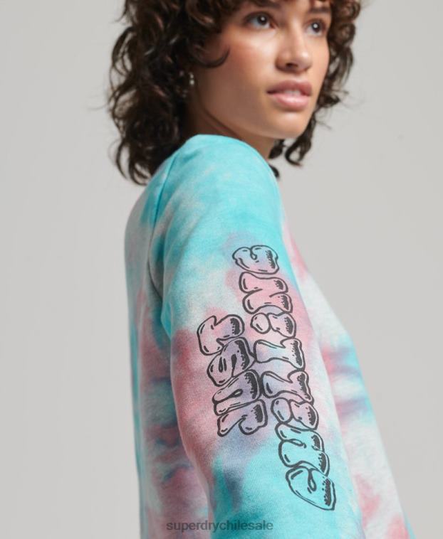 mujer Superdry gris en el bosque sudadera gráfica 2R68Z3340