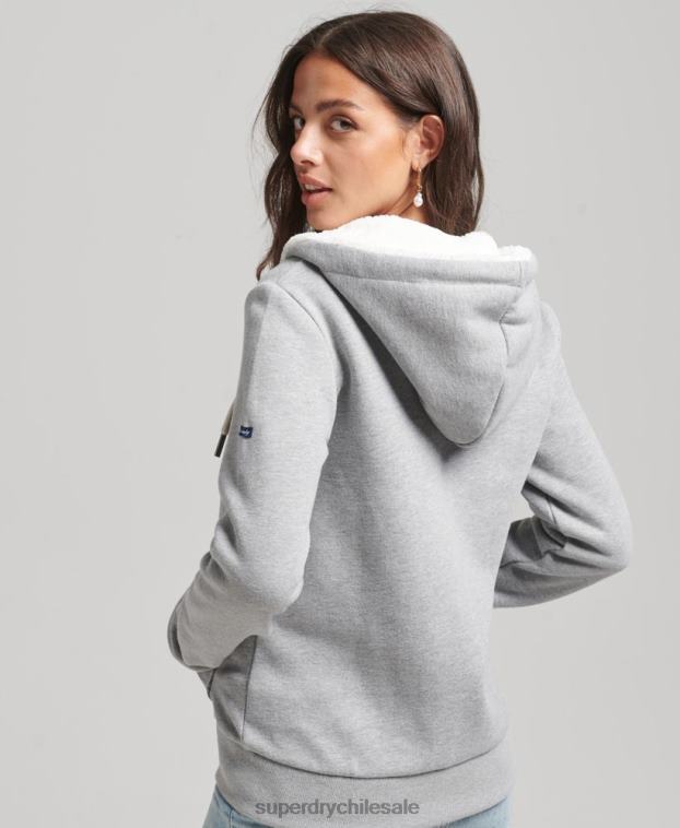 mujer Superdry gris orgullo y artesanía sudadera con cremallera 2R68Z6154