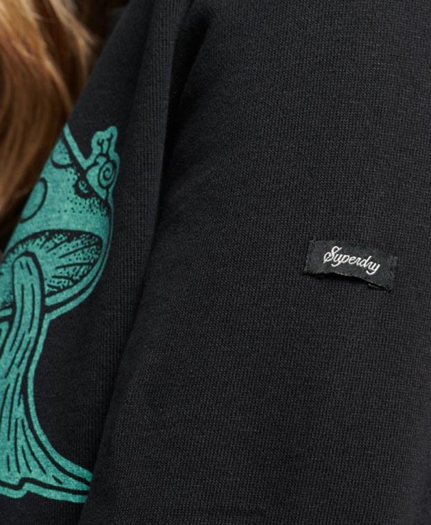 mujer Superdry gris oscuro en el bosque sudadera gráfica 2R68Z3431