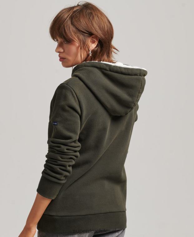 mujer Superdry gris oscuro orgullo y artesanía sudadera con capucha 2R68Z5816