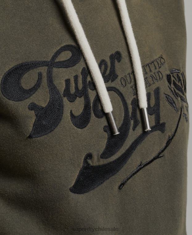 mujer Superdry gris oscuro orgullo y artesanía sudadera con capucha 2R68Z5816