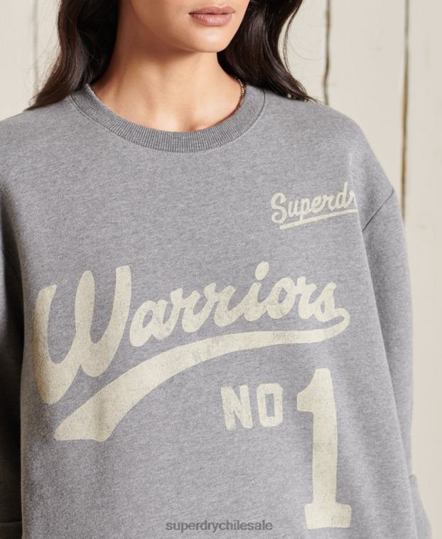 mujer Superdry gris oscuro sudadera colegial extragrande 2R68Z5815