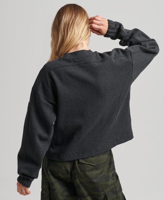 mujer Superdry gris oscuro sudadera con capucha Code Tech 2R68Z5861