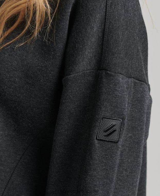 mujer Superdry gris oscuro sudadera con capucha Code Tech 2R68Z5861