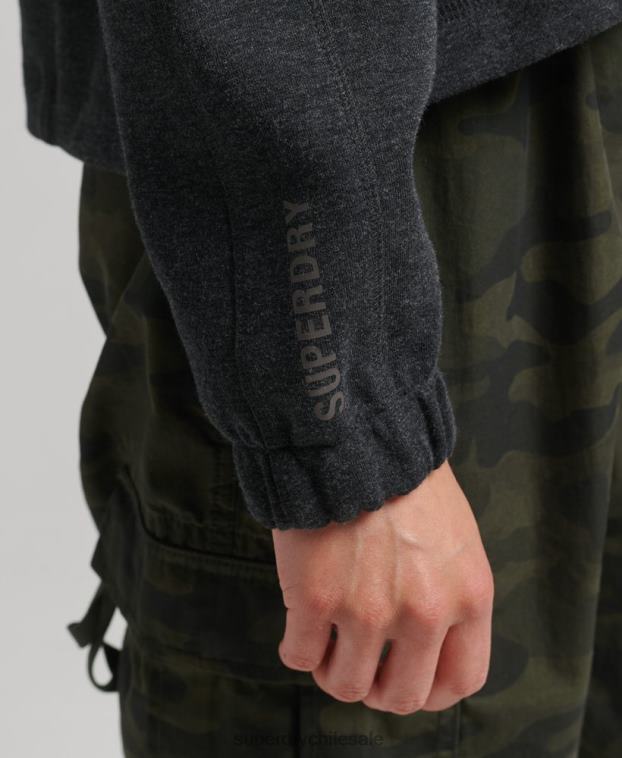 mujer Superdry gris oscuro sudadera con capucha Code Tech 2R68Z5861