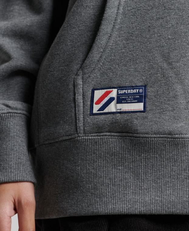 mujer Superdry gris oscuro sudadera con capucha extragrande con aplique 2R68Z3390