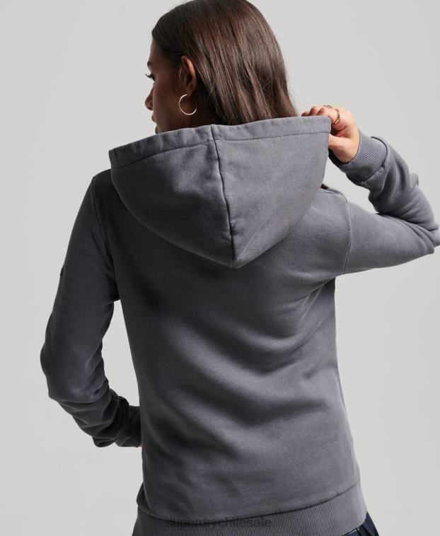 mujer Superdry gris oscuro sudadera con capucha marca indie 2R68Z3337