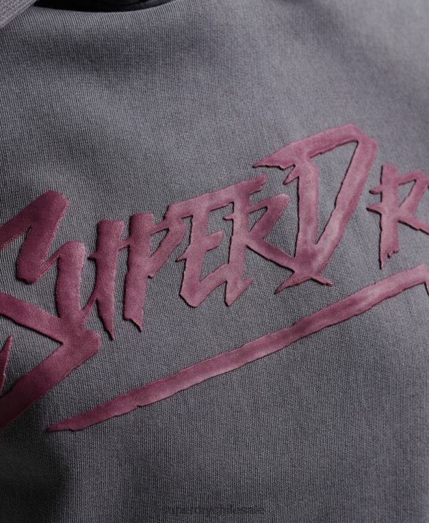 mujer Superdry gris oscuro sudadera con capucha marca indie 2R68Z3337