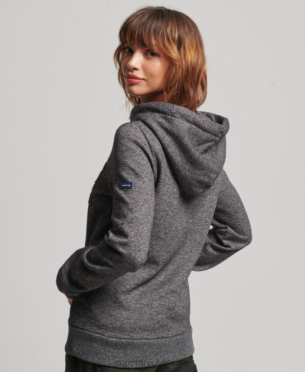 mujer Superdry gris oscuro sudadera con capucha y logo gráfico en relieve 2R68Z3285