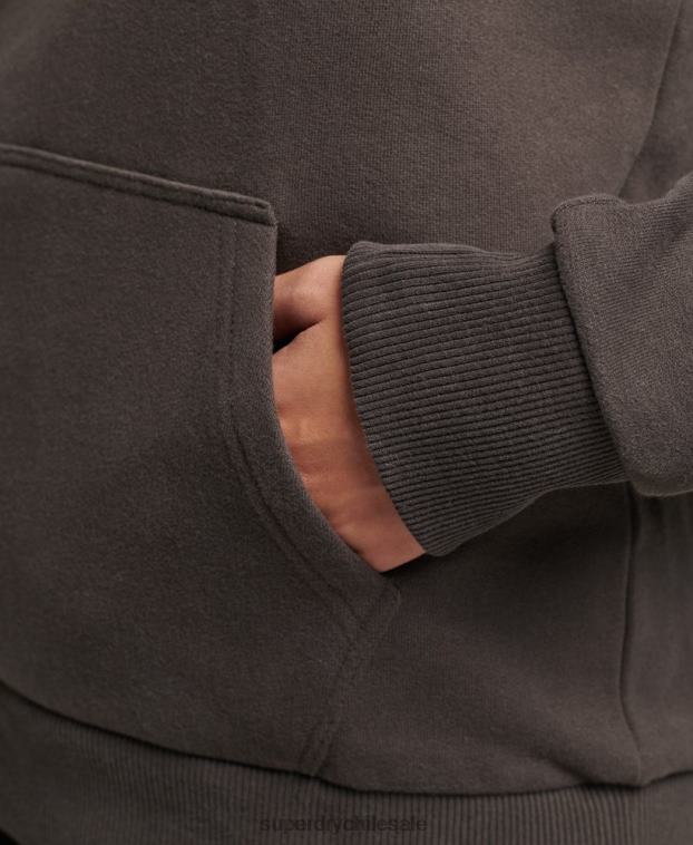 mujer Superdry gris oscuro sudadera con capucha y motivo del centro de la ciudad 2R68Z6079