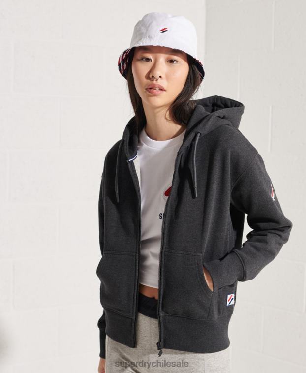 mujer Superdry gris oscuro sudadera con cremallera code sportstyle 2R68Z6131