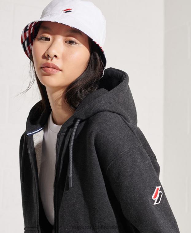 mujer Superdry gris oscuro sudadera con cremallera code sportstyle 2R68Z6131