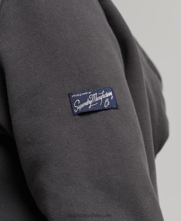 mujer Superdry gris oscuro sudadera interior con cremallera y estampado completo 2R68Z6027