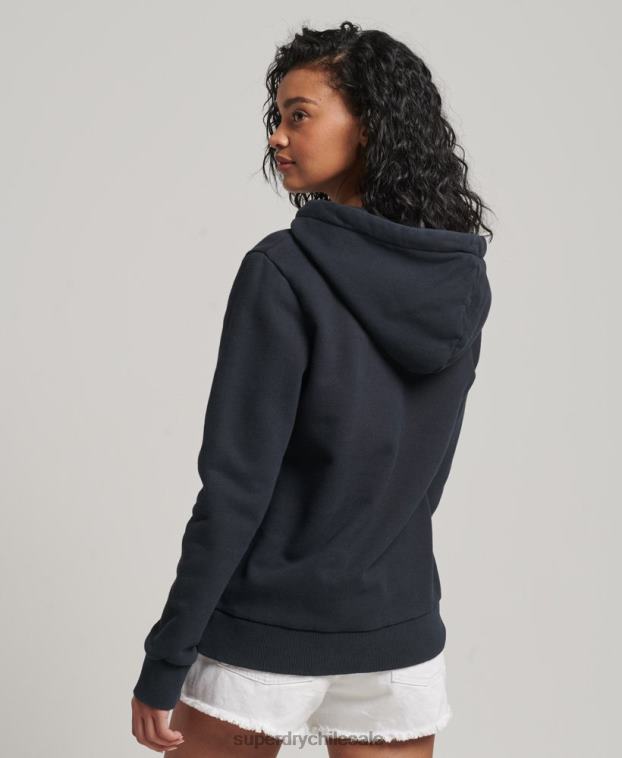 mujer Superdry gris oscuro sudadera vintage con motivo del centro 2R68Z2274