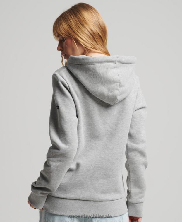 mujer Superdry gris sudadera con capucha de interés del lugar 2R68Z5761