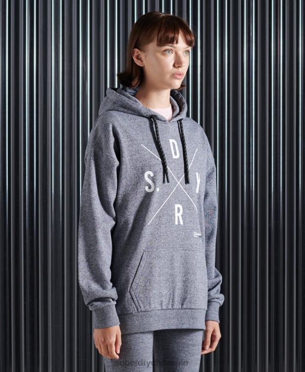mujer Superdry gris sudadera con capucha excedente 2R68Z6088