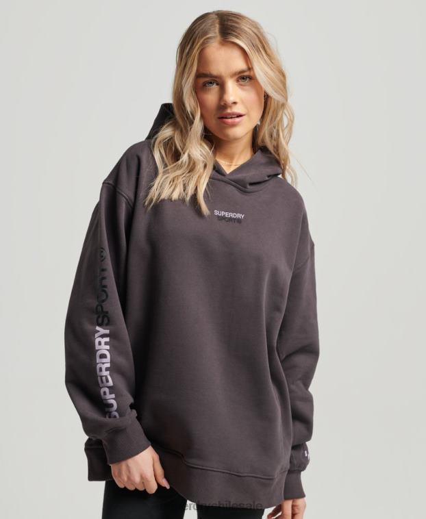 mujer Superdry gris sudadera con capucha extragrande 2R68Z3394