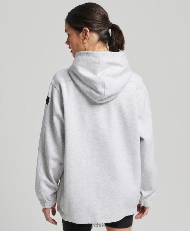 mujer Superdry gris sudadera con capucha extragrande Code Tech 2R68Z5790