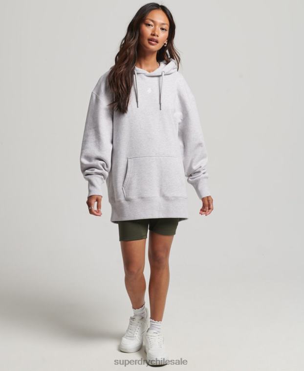 mujer Superdry gris sudadera con capucha extragrande con estampado gráfico 2R68Z5801