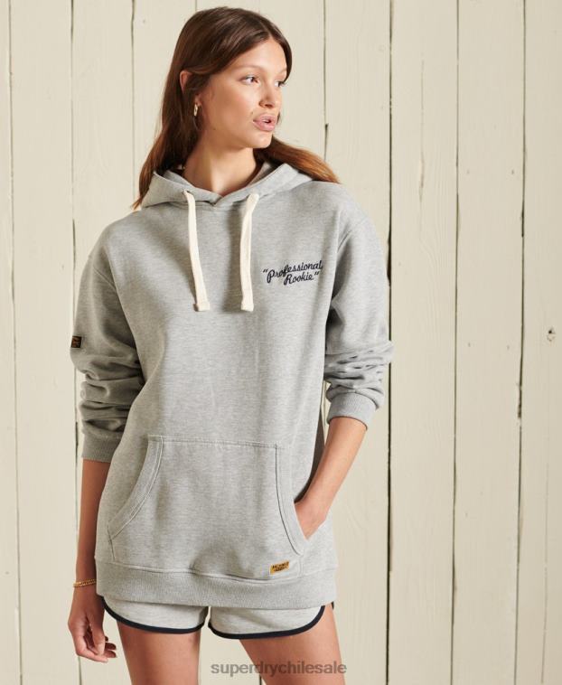 mujer Superdry gris sudadera con capucha oversize 2R68Z6175