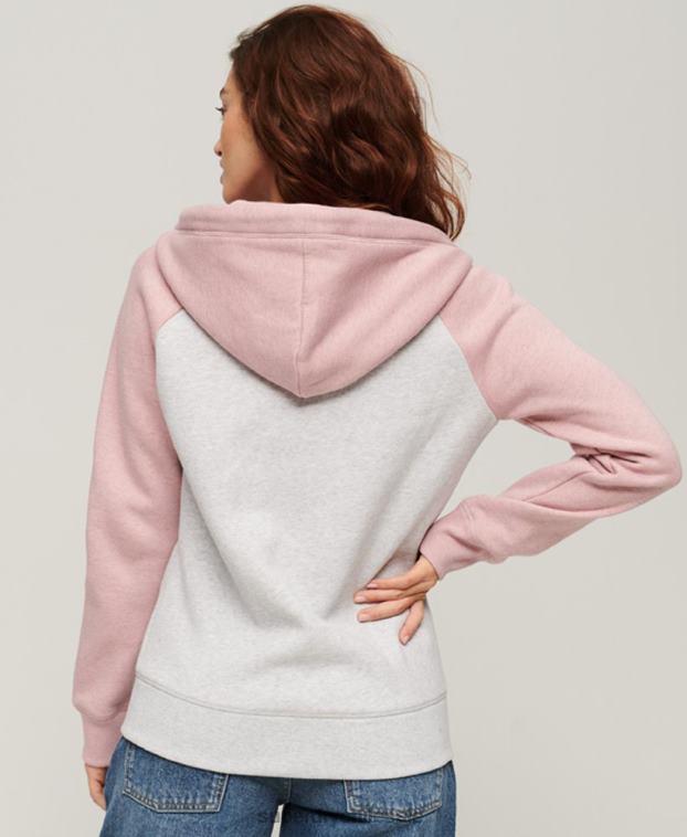 mujer Superdry gris sudadera con capucha y logo vintage bordado 2R68Z3283