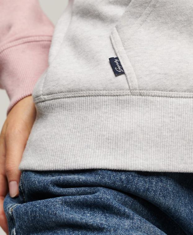 mujer Superdry gris sudadera con capucha y logo vintage bordado 2R68Z3283