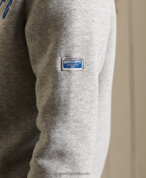 mujer Superdry gris sudadera con cremallera y logo clásico americano 2R68Z6104