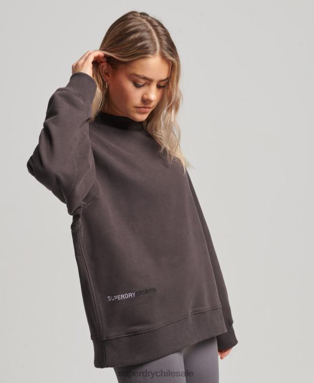 mujer Superdry gris sudadera con cuello redondo 2R68Z3313