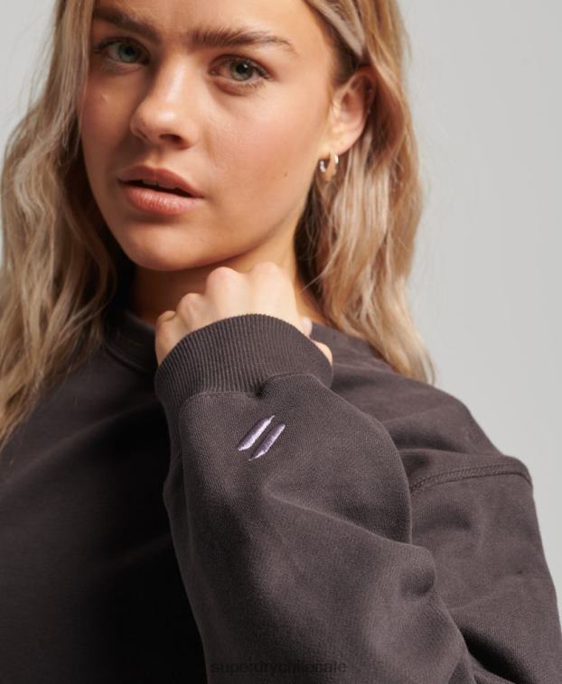 mujer Superdry gris sudadera con cuello redondo 2R68Z3313