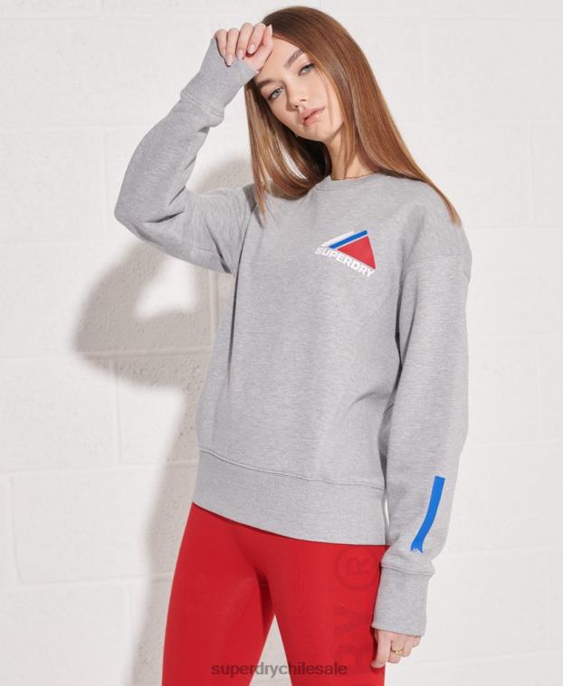 mujer Superdry gris sudadera con cuello redondo de deporte de montaña 2R68Z6148