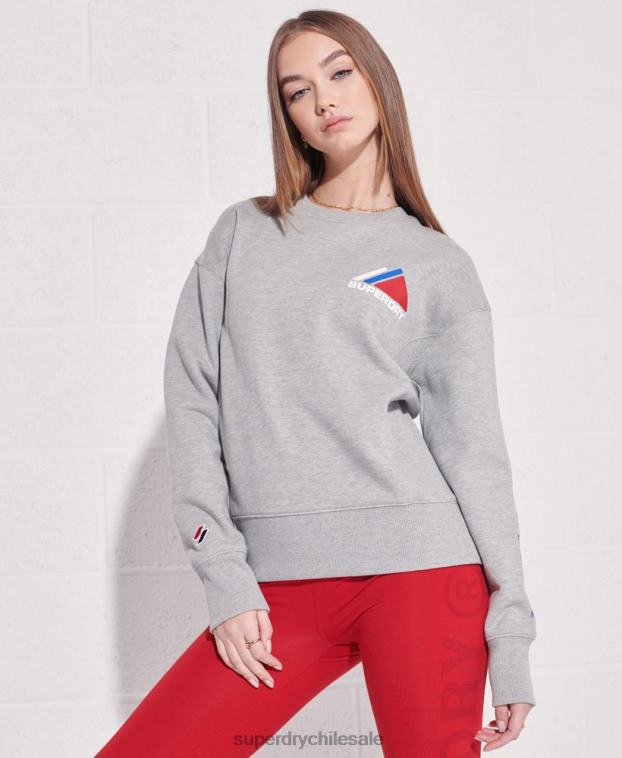 mujer Superdry gris sudadera con cuello redondo de deporte de montaña 2R68Z6148