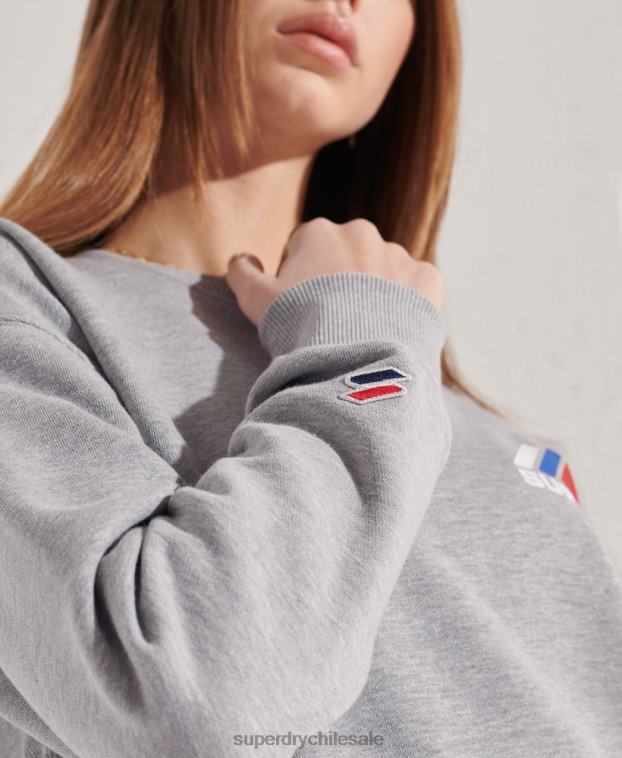 mujer Superdry gris sudadera con cuello redondo de deporte de montaña 2R68Z6148