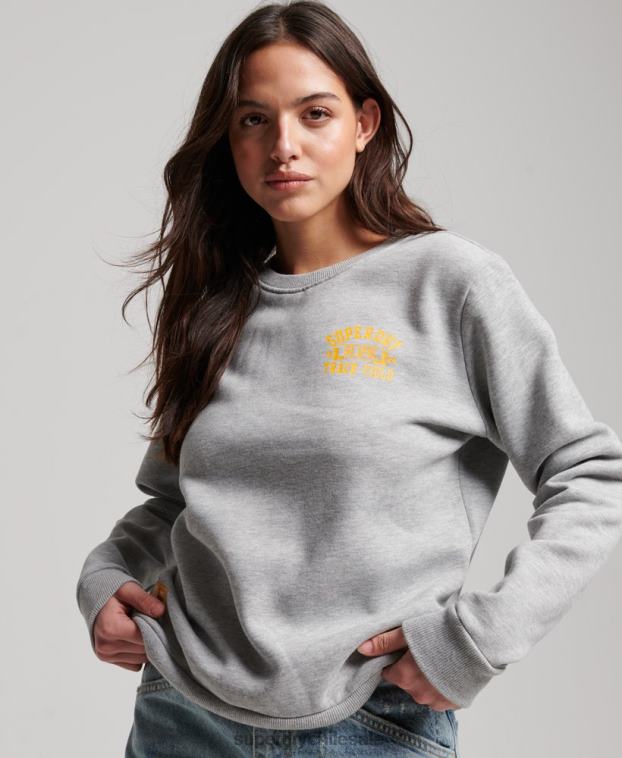 mujer Superdry gris sudadera con equipo de atletismo 2R68Z3457