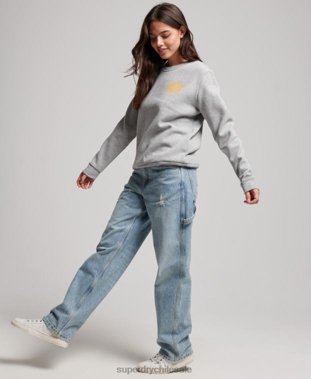 mujer Superdry gris sudadera con equipo de atletismo 2R68Z3457