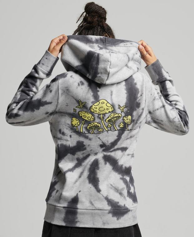 mujer Superdry gris sudadera con gráfico de bosque 2R68Z6020