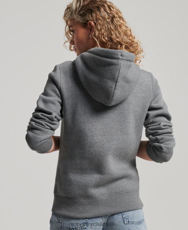 mujer Superdry gris sudadera con logo bordado 2R68Z2151