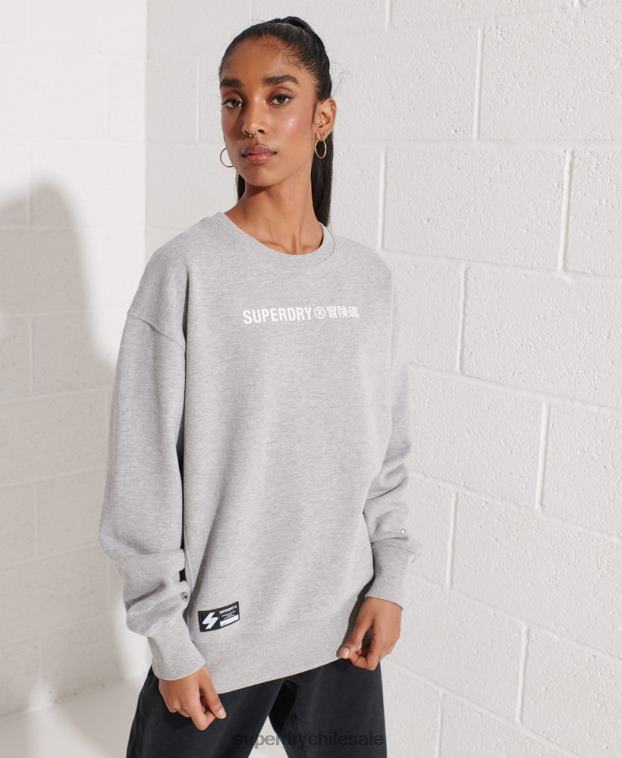 mujer Superdry gris sudadera con logo cooperativo 2R68Z5813