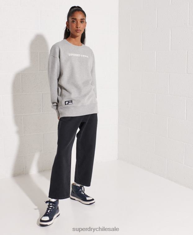 mujer Superdry gris sudadera con logo cooperativo 2R68Z5813