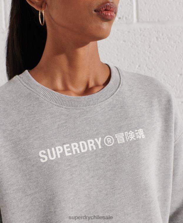 mujer Superdry gris sudadera con logo cooperativo 2R68Z5813