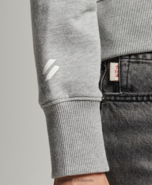 mujer Superdry gris sudadera corta deportiva con capucha 2R68Z5898