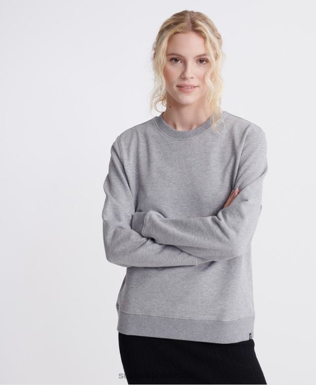 mujer Superdry gris sudadera de algodón orgánico con etiqueta estándar 2R68Z3487
