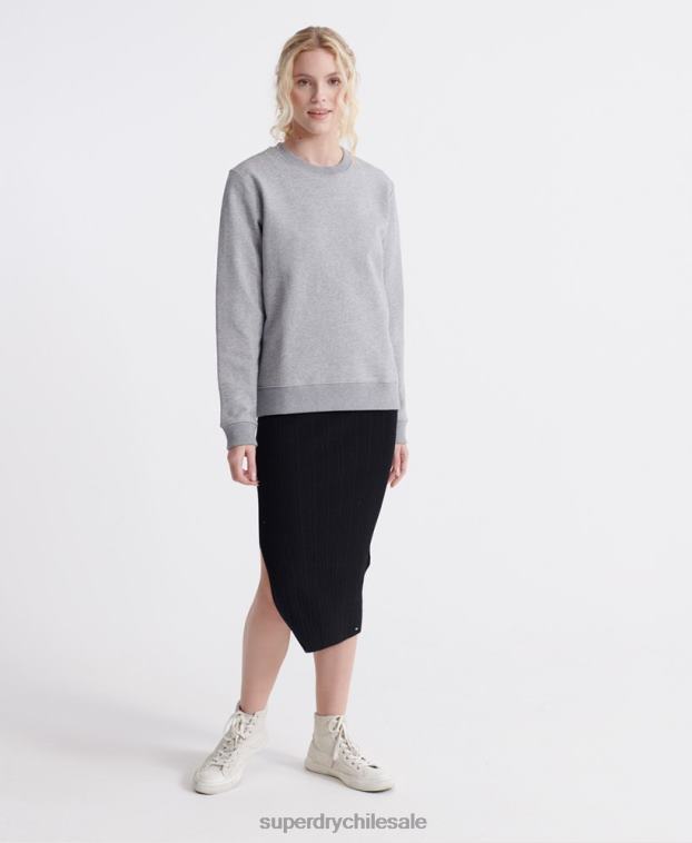 mujer Superdry gris sudadera de algodón orgánico con etiqueta estándar 2R68Z3487