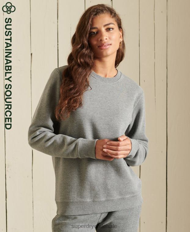 mujer Superdry gris sudadera de algodón orgánico con logo vintage 2R68Z5798