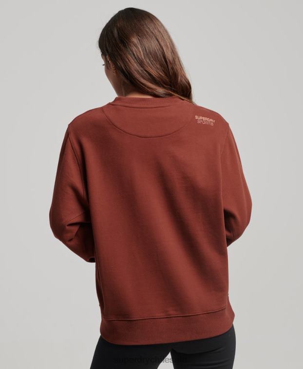mujer Superdry marrón sudadera con cuello redondo 2R68Z3328
