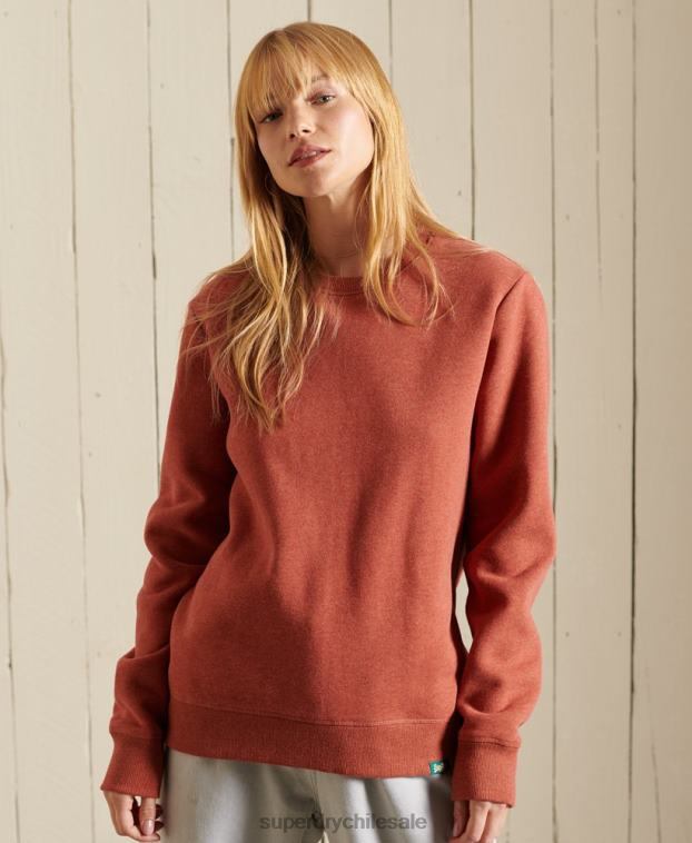 mujer Superdry marrón sudadera con cuello redondo y logo vintage 2R68Z3444