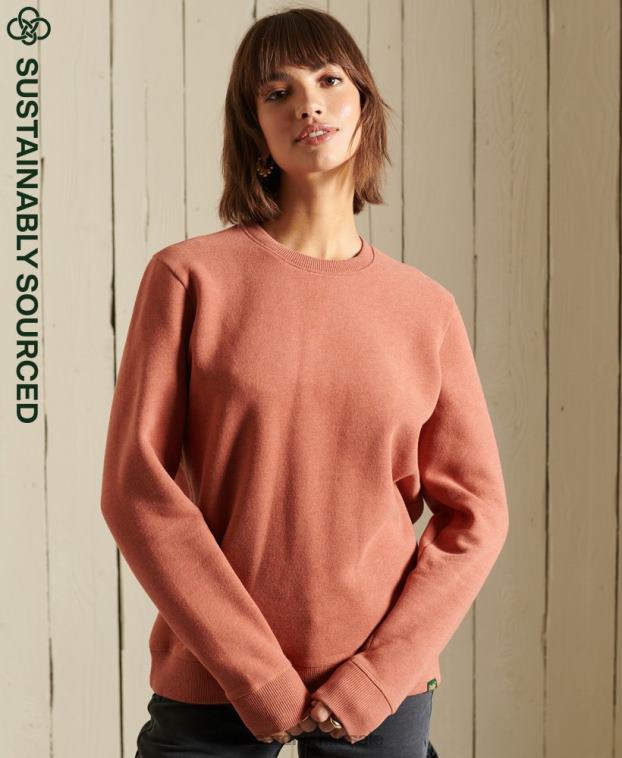 mujer Superdry marrón sudadera de algodón orgánico con logo vintage 2R68Z6139