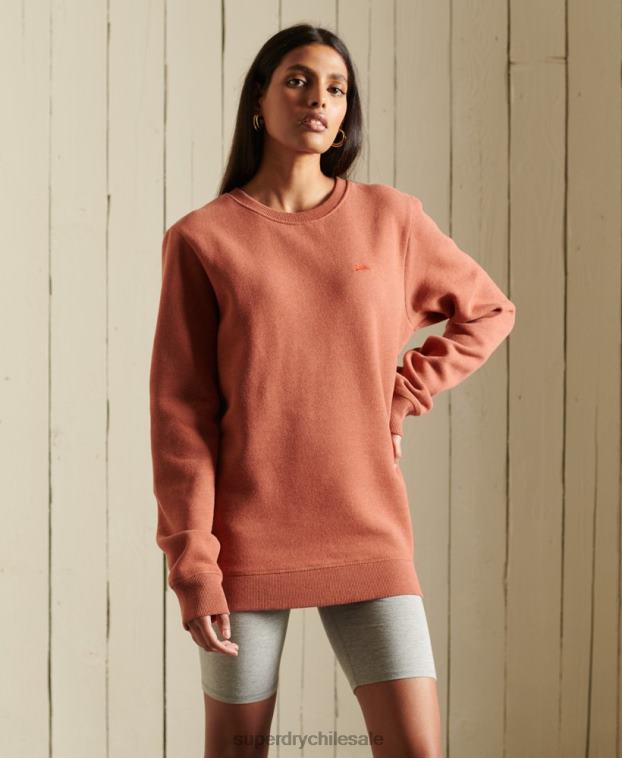 mujer Superdry marrón sudadera oversize con logo vintage de algodón orgánico 2R68Z6033