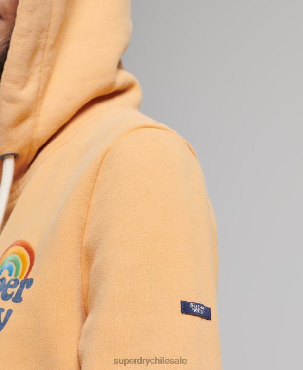 mujer Superdry marrón sudadera vintage con capucha y arcoíris 2R68Z2280